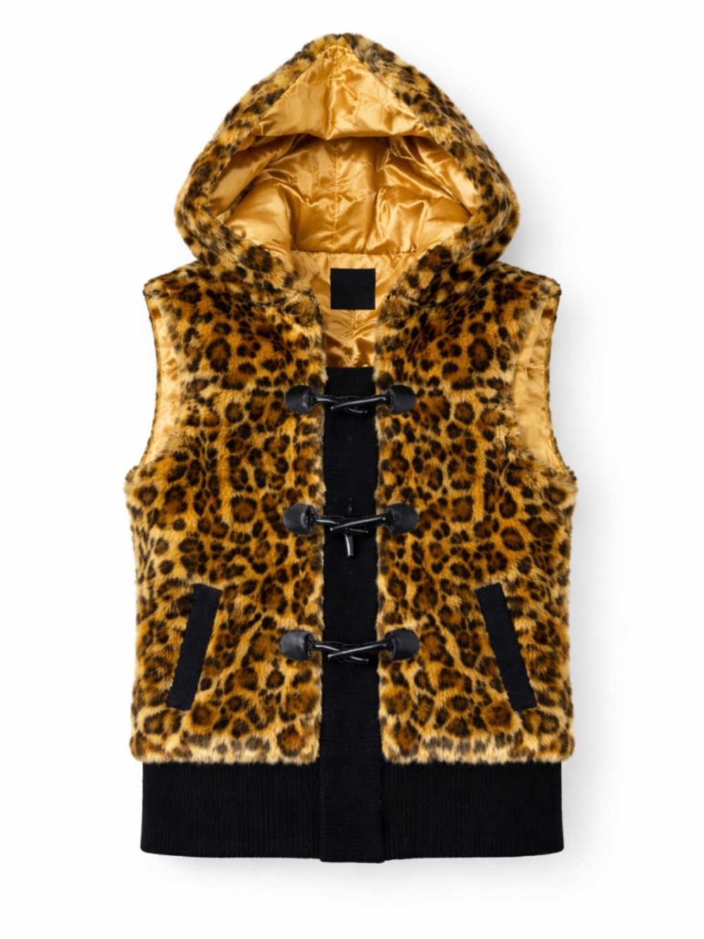 Forever 21 Leopard Print Faux Fur Hooded Vest 🐆🤎